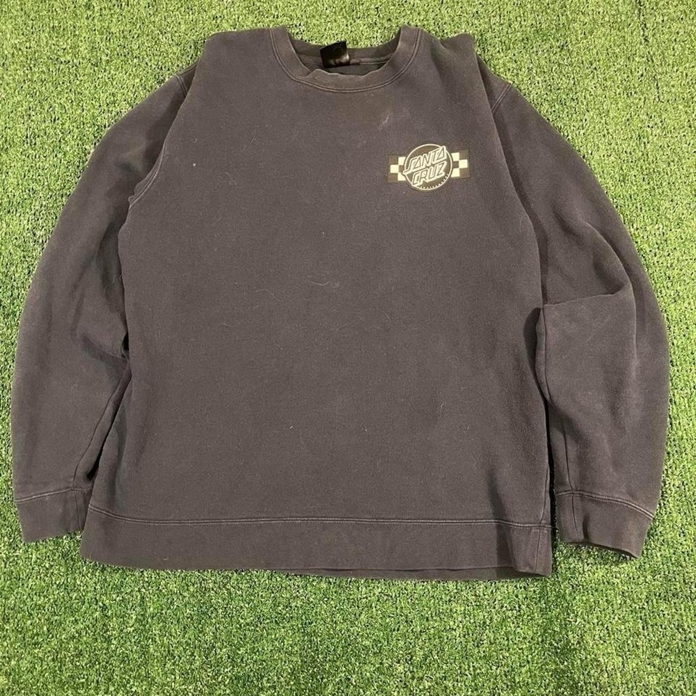 Santa Cruz Skateboarding Graphic Sweatshirt Faded Black Mens XL Skatewear Logo